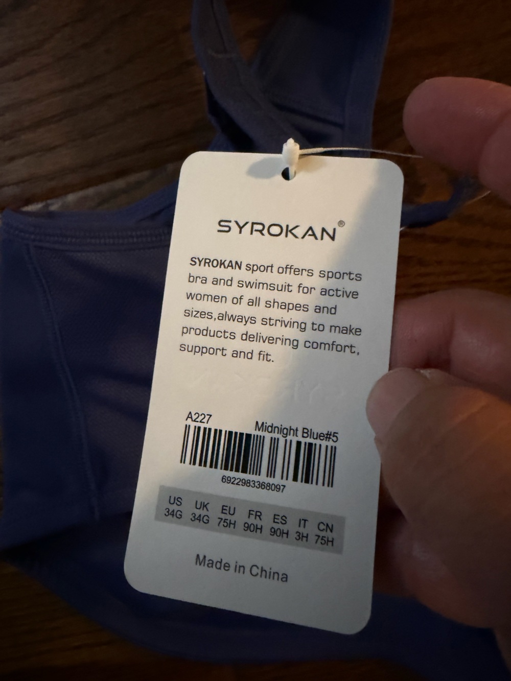 Syrokan Blue Max Control Underwire High Impact Sports Bra Size 34G - Picture 4 of 7